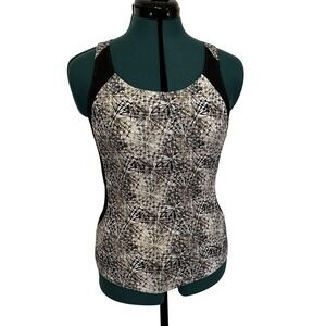 The North Face Shirt Womens‎ Medium Black White Racerback Tank Top Athletic Mesh